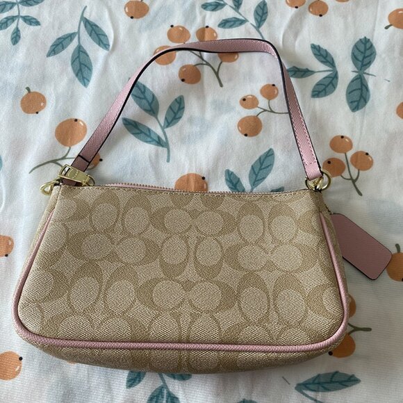 Coach Tan Pink Shoulder Strap Underarm Bag - Picture 8 of 8
